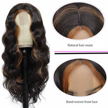 Load image into Gallery viewer, European and American Small Lace Wig Headsets with Intermediate Color Small Lace Center Split Large Wavy Long Curly Wigs