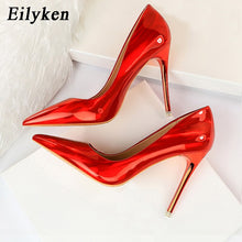 Load image into Gallery viewer, Eilyken New Women Pumps Sexy Fetish Green Red 10.5cm High Heels High Quality Patent Leather Pointed Toe Ladies Office Shoes