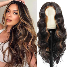 Load image into Gallery viewer, European and American Small Lace Wig Headsets with Intermediate Color Small Lace Center Split Large Wavy Long Curly Wigs