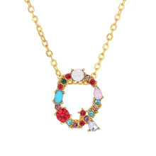 Load image into Gallery viewer, 26 Letters alphabet necklace personality simple inlaid color diamond zircon pendant