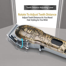 Load image into Gallery viewer, All Metal Hair Clipper Retro Oil Head Carving Scissors Machine Set USB Charging Electric Hair Clipper