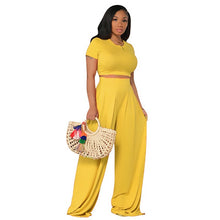 Load image into Gallery viewer, European and American Large Sized Womens Fashion Casual Wide Leg Two Piece Set for Women