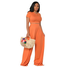 Load image into Gallery viewer, European and American Large Sized Womens Fashion Casual Wide Leg Two Piece Set for Women