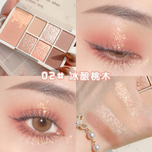 Load image into Gallery viewer, 7 Color Eyeshadow Palette Red Wine Glitter Pearly Lasting Acrylic Eyeshadow Palette Korean Eyes Makeup Palette Beauty Makeup