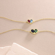 Load image into Gallery viewer, Birthstone Heart Necklace and Bracelet Set for Women, Customizable Hypoallergenic Jewelry with Zircon Accents