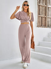 Load image into Gallery viewer, Spring And Summer New Women's Fashion Solid Color Casual Knitted Round Neck Suit