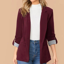 Load image into Gallery viewer, Autumn And Winter Fashion Stitching Lapel Slim Cardigan Temperament Suit Jacket