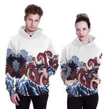 Load image into Gallery viewer, Autumn Winter Women Sweatshirt The Great Wave Off Kanagawa Hoodies Couples Lovers Suit harajuku Hoodies Sweatshirt