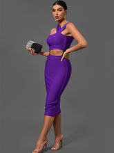 Load image into Gallery viewer, Bandage Dresses for Women Purple Bodycon Dress Evening Party Elegant Sexy Cut Out Midi Birthday Club Outfit Summer New