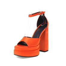 Load image into Gallery viewer, processing time:3-5 days after placing orders--Women Sandals Summer Fashion Sexy Platforms Thick High Heels Ankle Strap Shoes Woman Wedding Party Prom Night Club Pumps
