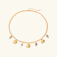 Load image into Gallery viewer, Dainty Gold Seashell Necklace with Adjustable Gold Chain – Hypoallergenic Ocean-Inspired Jewelry for Women