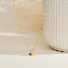 Load image into Gallery viewer, Dainty Initial and Birthstone Necklace – Personalized Jewelry in Gold, Silver, and Rose Gold