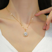 Load image into Gallery viewer, Dazzling Sunflower Floral Jewelry Set - Necklace and Earring Set with Zircon Accents in Gold Plated Design