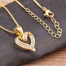 Load image into Gallery viewer, Elegant Diamond Heart Pendant Necklace with Adjustable Chain – Romantic Jewelry for Women