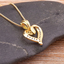 Load image into Gallery viewer, Elegant Diamond Heart Pendant Necklace with Adjustable Chain – Romantic Jewelry for Women