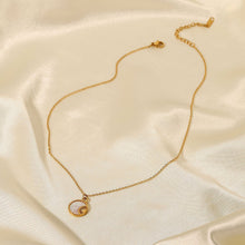 Load image into Gallery viewer, Elegant Freshwater Pearl Necklace with Geometric Pendant – Hypoallergenic Gold-Plated Jewelry for Women