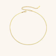 Load image into Gallery viewer, Elegant Gold Herringbone Necklace for Women – Hypoallergenic Stainless Steel-Plated Jewelry, 14k Gold, 14-Inch with Extension