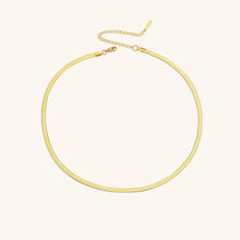 Load image into Gallery viewer, Elegant Gold Herringbone Necklace for Women – Hypoallergenic Stainless Steel-Plated Jewelry, 14k Gold, 14-Inch with Extension