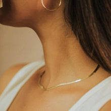 Load image into Gallery viewer, Elegant Gold Herringbone Necklace for Women – Hypoallergenic Stainless Steel-Plated Jewelry, 14k Gold, 14-Inch with Extension