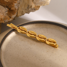 Load image into Gallery viewer, Espresso Gold French Hair Pin with Coffee Bean Design – Hypoallergenic Stainless Steel