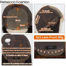 Load image into Gallery viewer, Rebecca 13x4 HD Lace Frontal Straight Hair Clearance Wig Transparen Lace Front Human Hair Wig Women's Natural Wig With BabyHair