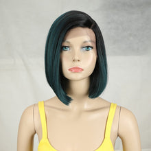 Load image into Gallery viewer, Bella Synthetic Short Wig Bob Lace Wig10 Inch Omber Blonde 613 Brown Red Bob Straight Hair Side Part Wigs For Woman Cosplay