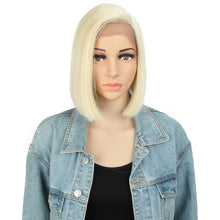 Load image into Gallery viewer, Bella Synthetic Short Wig Bob Lace Wig10 Inch Omber Blonde 613 Brown Red Bob Straight Hair Side Part Wigs For Woman Cosplay