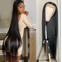 Load image into Gallery viewer, 30 40 Inch Straight Lace Front Wig 13x4 Hd Lace Frontal Preplucked High Density Wigs For Women Brazilian Straight Human Hair Wig