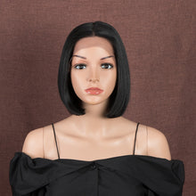 Load image into Gallery viewer, Bella Bob Wig Synthetic Lace Wig Short Blonde Bob Pink 613 Red Lemon Lace Short Hair 10-13 Inch Wigs For Women Lolita Cosplay