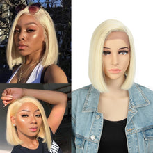 Load image into Gallery viewer, Bella Bob Wig Synthetic Lace Wig Short Blonde Bob Pink 613 Red Lemon Lace Short Hair 10-13 Inch Wigs For Women Lolita Cosplay