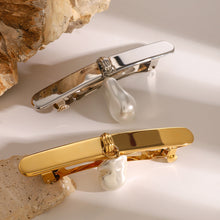 Load image into Gallery viewer, Mirajane Pearl Hair Clip – 18k Gold-Plated Stainless Steel with Freshwater Pearl