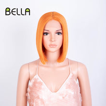 Load image into Gallery viewer, Bella Bob Wig Synthetic Lace Wig Short Blonde Bob Pink 613 Red Lemon Lace Short Hair 10-13 Inch Wigs For Women Lolita Cosplay