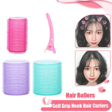 Load image into Gallery viewer, 6Pcs Hair Rollers Self Grip Hook Hair Curlers Heatless Hair Roller Salon Hair Dressing Curlers Jumbo Size Sticky Hair Styling To