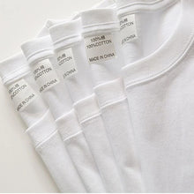Load image into Gallery viewer, 2PCS 100% Cotton Solid T Shirts Men's and Women's Short Sleeve White Tees Casual Breathable Loose Round Neck T-shirt Couple Tops