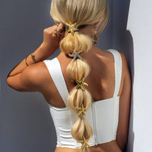 Load image into Gallery viewer, Starry Gold Hair Tie with Waterproof Design – Hypoallergenic Stainless Steel-Plated Accessory