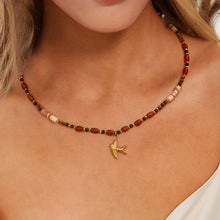 Load image into Gallery viewer, Tiger Eye Beads Necklace for Women – 18k Gold-Plated, Hypoallergenic, Water-Resistant, 16 Inch with Extension