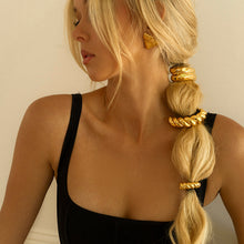 Load image into Gallery viewer, Twist Pony Cuff – Waterproof and Hypoallergenic Hair Accessory in 18k Gold Stainless Steel