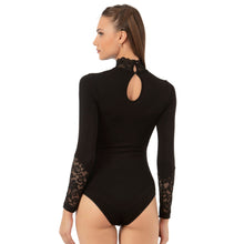 Load image into Gallery viewer, Women’s High Neck Lace Bodysuit