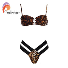 Load image into Gallery viewer, Andzhelika Sexy Yellow Bandeau Bikini Women Swimsuit Bandage Bikini Set Low Waist Brazilian Beach Bathing Suit Swimwear Monokini