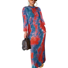 Load image into Gallery viewer, BAMBOOBOY Spring New Contrast Color Colorblock Long Sleeve Printed Loose Maxi Casual Dress ZL1206