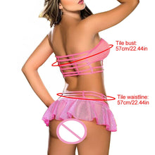 Load image into Gallery viewer, 1Set Women Sexy Lingerie Corset Babydoll G-string Push Up Top Bra+Pants Set Sleepwear Underwear Nightwear Dress black/pink/ red