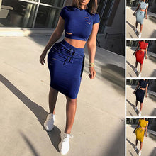 Load image into Gallery viewer, Two Piece Set Summer Dresses Women Sexy Patchwork Cocktail Party Bodycon Bandage Dress Wholesale