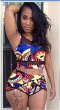 Load image into Gallery viewer, Women High Waist Bikini Swimsuits 3XL Plus Size Swim Wear Bathing Suit African Print Biquini Large Two Piece Neck Swimwear