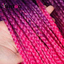 Load image into Gallery viewer, European and American wigs, horses, Africa, three strands, Box Braid, gradient, Crochet Hair