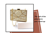 Load image into Gallery viewer, New Pearly Shell Pieces Hardware Frame Stitching Dinner Bag One Shoulder Messenger Bag