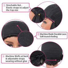 Load image into Gallery viewer, Human Hair Wigs With Bangs Full Machine Made Wig Brazilian Body Wave Wigs Natural Human Hair Wigs For Black Women Glueless Remy