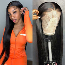 Load image into Gallery viewer, Transparent Lace Wigs 28 30 Inch Human Hair Wig Human Hair Lace Wig T Part Brazilian Bone Straight Lace Front Human Hair Wigs