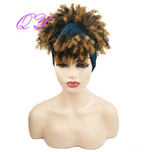 Load image into Gallery viewer, QY Hair Big Afro Kinky Curly Headband Wigs For Women Synthetic Hair Wigs Turban Wrap Hair Style