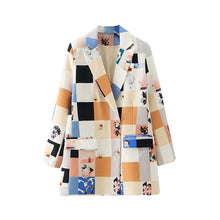 Load image into Gallery viewer, Autumn winter women fashion print blazer female long sleeve jacket ladies casual loose blazer tops