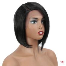 Load image into Gallery viewer, Straight Bob Human Hair Wigs Part Lace Front Bob Wigs Straight Short Bob Wig Rebecca Wig Brazilian Lace Front Human Hair Wigs